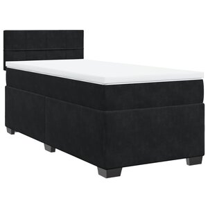 vidaXL Sommier à lattes de lit et matelas Noir 80x200 cm Velours