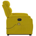 vidaXL Fauteuil inclinable de massage électrique jaune velours