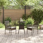 vidaXL Ensemble de Salle à Manger de Jardin 3 Pièces Marron Poly Rattan