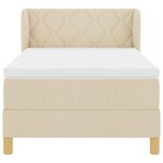 vidaXL Lit à ressorts avec matelas Crème 100 x 200 cm tissu