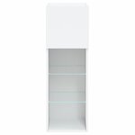 vidaXL Meuble TV avec lumières LED blanc 30 5x30x90 cm