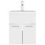 vidaXL Armoire d'évier avec lavabo intégré blanc et chêne sonoma