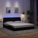 vidaXL Cadre de lit avec LED sans matelas noir 180x200 cm tissu