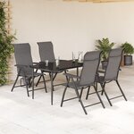 vidaXL Chaises pliables de jardin lot de 4 gris résine tressée