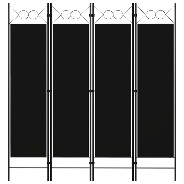 vidaXL Cloison de séparation 4 panneaux Noir 160 x 180 cm