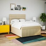 vidaXL Sommier à lattes de lit avec matelas Crème 140x200 cm Tissu