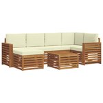 vidaXL Ensemble de canapé d'angle avec coussin 7 Pièces Naturel et Crème