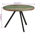 vidaXL Table à manger 110x75 cm Bois massif de récupération