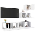 vidaXL Ensemble de meubles TV 4 Pièces Blanc Bois d'ingénierie