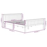 vidaXL Cadre de lit Gris Bois de pin massif 140x200 cm