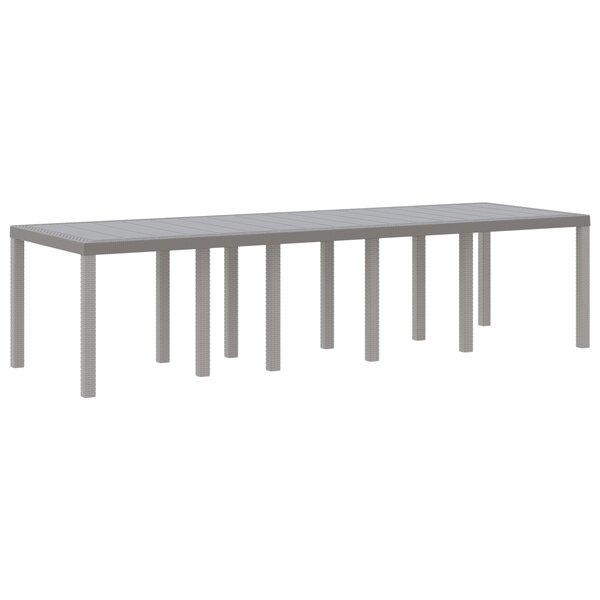 vidaXL Table de Jardin Gris Clair 300x100x73 cm Poly Rattan