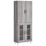 vidaXL Buffet haut Sonoma gris 69 5x34x180 cm Bois d'ingénierie