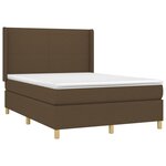 vidaXL Sommier à lattes de lit matelas et LED Marron foncé 140x190 cm