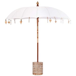 vidaXL Parasol balinais avec base 260 210-220 cm