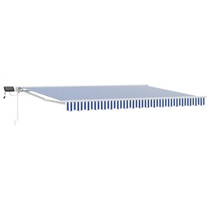 vidaXL Cadre de store manuel avec LEDs Bleu et Blanc 4 5 × 3 5 m