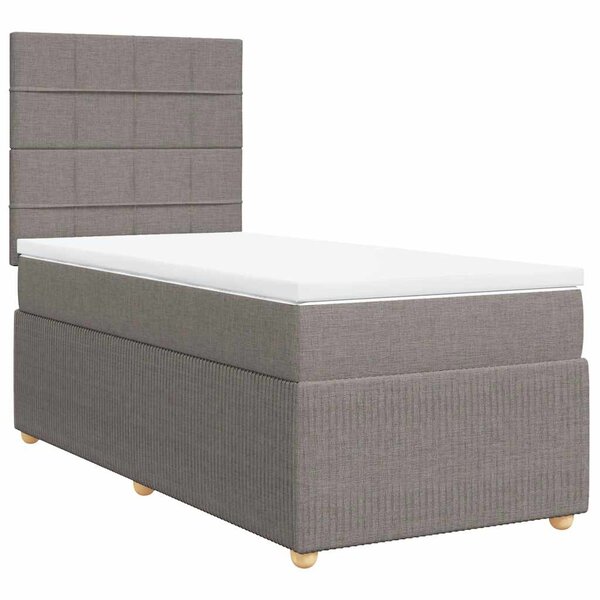 vidaXL Sommier à lattes de lit avec matelas Taupe 80x200 cm Tissu
