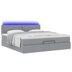 VidaXL Cadre de lit ottoman et matelas gris clair 200x200cm tissu