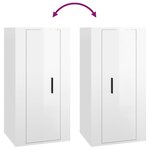 vidaXL Meuble TV mural Blanc brillant 40x34 5x80 cm