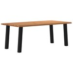 vidaXL Table à manger bord naturel bois massif chêne rectangulaire