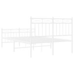 vidaXL Cadre de lit métal sans matelas et pied de lit blanc 120x190 cm
