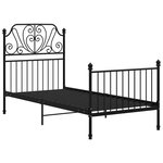 vidaXL Cadre de lit sans matelas noir métal 90x200 cm