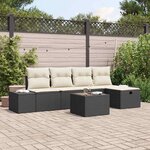 vidaXL Ensemble de canapé de jardin 6 Pièces Noir 55 x 62 x 69 cm
