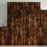 vidaXL Armoire de rangement chêne fumé 70x42 5x225cm bois d'ingénierie