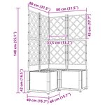 vidaXL Jardinière de Jardin avec Treillis 3 Pièces Brun 80x80x143 cm