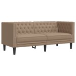 vidaXL Ensemble de canapé Chesterfield 3 Pièces cappuccino similicuir