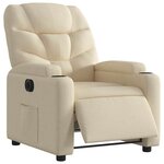 vidaXL Fauteuil inclinable électrique Crème Tissu