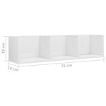 vidaXL Étagère murale à CD Blanc brillant 75x18x18cm Bois d'ingénierie
