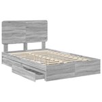vidaXL Lit de Rangement Gris Sonoma 120 x 200 cm Bois d'ingénierie