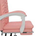 Chaise fauteuil siège pivotante de inclinable de bureau informatique étude similicuir rose 02_0024270