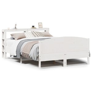 vidaXL Cadre de lit sans matelas blanc 120x190 cm bois de pin massif
