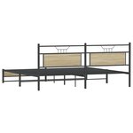 vidaXL Cadre de lit en métal sans matelas chêne sonoma 193x201 cm