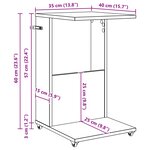 vidaXL Table d'appoint Chêne noir 40 x 35 x 60 cm Bois d'ingénierie