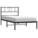 vidaXL Cadre de lit métal sans matelas avec tête de lit noir 80x200 cm