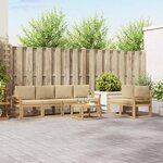 vidaXL Ensemble de canapés d'extérieur 7 Pièces Blanc et Beige