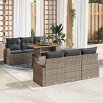 vidaXL Ensemble de canapé de jardin 7 Pièces Gris 100 x 55 x 73 cm
