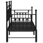 vidaXL Cadre de lit de jour avec tête de lit Noir 80 x 200 cm Acier