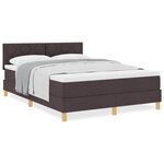 vidaXL Lit boxspring avec matelas Marron foncé 160 x 200 cm tissu