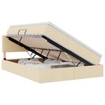 vidaXL Lit de rangement LED avec matelas Crème 140 x 190 cm Tissu