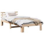 vidaXL Cadre de lit avec tête de lit Naturel 100 x 200 cm Pin massif