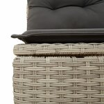 vidaXL Salon de jardin 8 Pièces avec coussins gris clair résine tressée