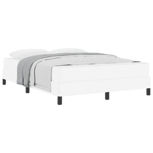 vidaXL Cadre de lit avec matelas Blanc pur 160 x 200 cm tissu