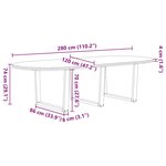 vidaXL Table à manger marron clair bois de chêne massif ovale