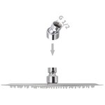 vidaXL Pomme de douche plongeante 2 Pièces Acier inoxydable Ø 25 cm