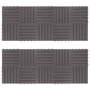 vidaXL Carreaux de terrasse 20Pièces Délavage gris 30x30 cm Acacia solide