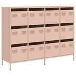 vidaXL Buffet rose 135x39x103 5 cm acier laminé à froid