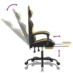 vidaXL Chaise de jeu avec repose-pied Noir et doré Similicuir